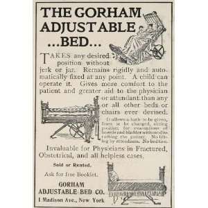   Adjustable Hospital Bed Unusual   Original Print Ad
