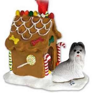  Silver Shih Tzu Gingerbread House Christmas Ornament: Home 