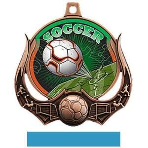Hasty Awards Custom Soccer Ultimate 3 D Medals M 727S BRONZE MEDAL/LT 