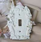 Victorian Cast Iron Single Toggle Switch Plate Cover Antique White