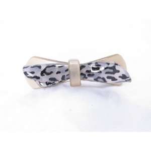   Cute Bow Leopard Animal Print French Barrette Hair Clip for Women (A03