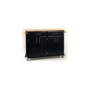   Solid Wood Top Dolly Madison Island Carts in Black