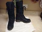 GUAR AUTH SARTORE BLACK PLEATED LEATHER TIE UP BOOTS SZ 36 RETAIL $ 