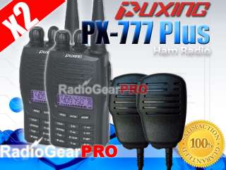 2x Puxing PX 777 PLUS VHF 136 174Mhz +Earp +Speaker mic  