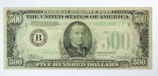 1934 A $500 NY FEDERAL RESERVE NOTE PAPER CURRENCY  