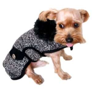   Classic Black Shearling Dog Coat   Color: Black, Size: M: Pet Supplies