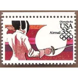  Stamps US Air Mail 1984 Olympic Games Womens Fencing Scott 