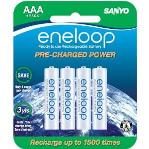  eneloop Pre Charged AAA NiMH Batteries   4 Pack (Batteries & Chargers