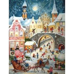  Santa Sleigh Ride German Christmas Advent Calendar: Home 