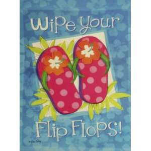  Wipe Your Flip Flops Large Summer Flag Appliqued 28 X 