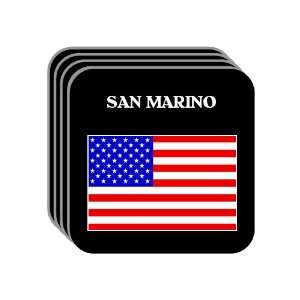 US Flag   San Marino, California (CA) Set of 4 Mini Mousepad Coasters