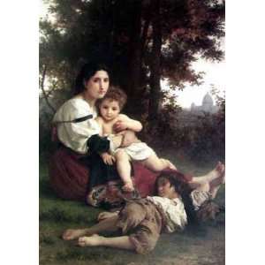  Mother and Children by Adolphe William Bouguereau. Size 16 