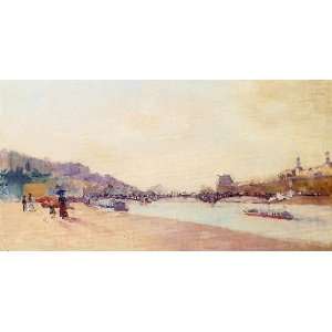 Hand Made Oil Reproduction   Albert Lebourg   32 x 16 inches   Paris 