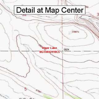 USGS Topographic Quadrangle Map   Alger Lake, Oregon (Folded 