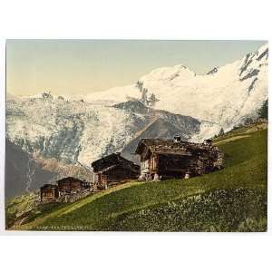  Photochrom Reprint of Saas Fee, alpine view, Valais, Alps 