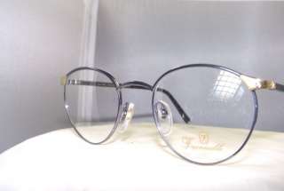NEW FACONNABLE ROUND EYEGLASS FRAME MODEL 714 IN STEEL BLUE & GOLD