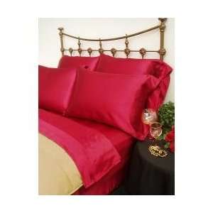 Cal King Comforter Set   Charmeuse Satin 4 Piece in Red   450CK2RED 