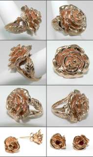 BEAUTIFUL~ 14K ROSE GOLD FLOWER RING ~MUST SEE~  
