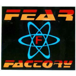 Fear Factory   Logo with Atomic Symbol on Black   Sticker / Decal