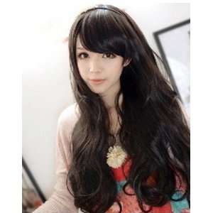  Stunning Long Curly Flat/Angled Bangs Wig: Toys & Games