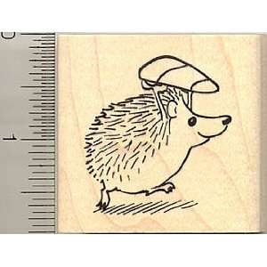  Halloween Hedgehog Candy Bandit Rubber Stamp   Wood 
