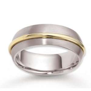    14k Two Tone Gold Smooth Embrace Carved Wedding Band Jewelry