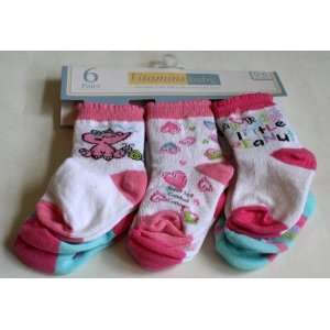  Vitamins Baby Girls Quarter Crew Socks 6 Pair   Size: 0 6 