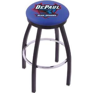 DePaul University Steel Stool with Flat Ring Logo Seat and L8BC2B Base