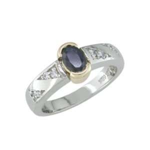  Beau   size 10.00 14K Gold Ring with Oval Sapphire 
