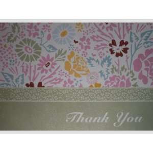  Laura Ashley Green Thank You Note Cards Multi Flowers w 