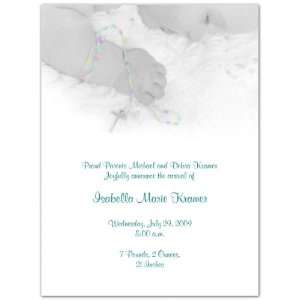  Rosary Beads Birth Announcement Invitations   Set of 20 