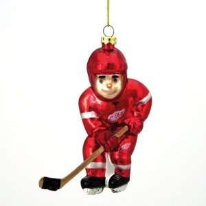  Detroit Red Wings NHL Glass Hockey Player Ornament (4 