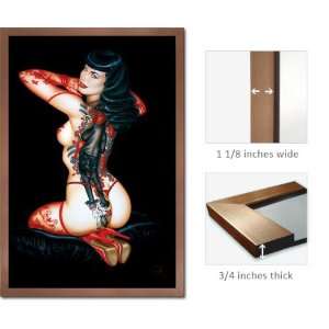  Bronze Framed Bettie Page Tattoo Poster Sexy Pin Up