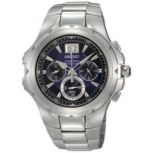 Seiko SPC061 Coutura Chronograph Stainless Steel Blue Dial Mens Watch 