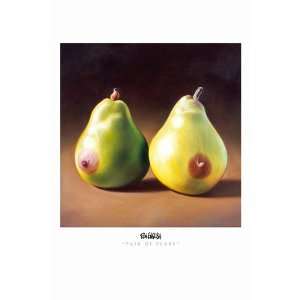   Pair of Pears Finest LAMINATED Print Ron English 11x17