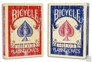   Deck RED BLUE Bicycle Faded Magic Playing Cards, most desired deck