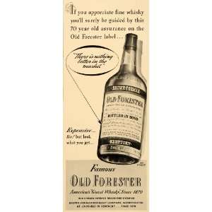   Ad Old Forester Guest Whisky Brown Forman Bourbon   Original Print Ad