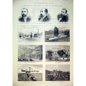   1884 Newcastle Bill Point Bowling Green Bridge Crane