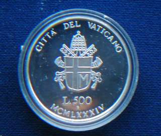 1984 Italy Vatican NASCITA di MARIA silver proof coin BU/UNC  