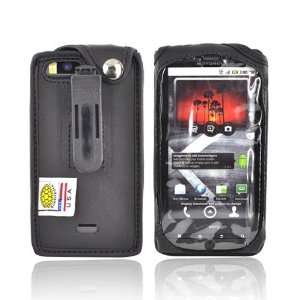    BLACK For Premium Motorola Droid X Leather Case Cover Electronics