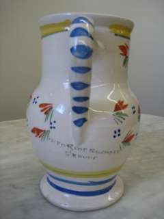 c1922 1968 Henriot Quimper Art Pottery Pitcher  