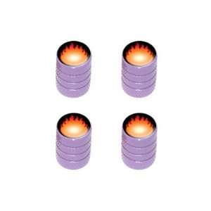  Fire Fireball   Tire Rim Valve Stem Caps   Purple 