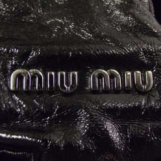 MIU MIU Leather Vitello Lux Bow Tote Bag Purse Gray  