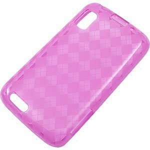  Pink Argyle TPU Case Cover for Motorola Atrix 4g 