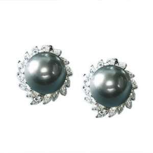  Sterling Silver Black Mother Of Pearl Earrings: Jewelry