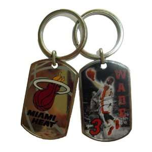  Miami Heat Dwyane Wade Dog Tag Keychain: Sports & Outdoors