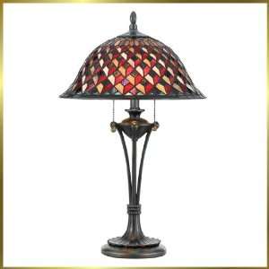 Tiffany Table Lamp, QZTFIU6326VA, 2 lights, Antique Bronze, 16 wide X 