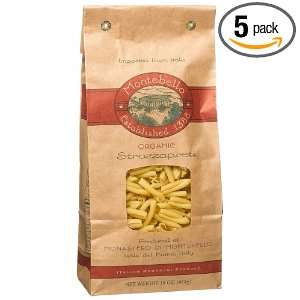 Montebello Organic Strozzapreti, Italian Macaroni, 16 Ounce Bag (Pack 