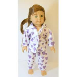  American Girl Doll Clothes Fleece Purple Pajamas: Toys 