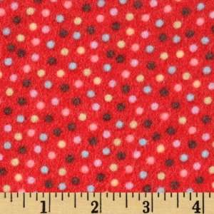  44 Wide Monkey N Around Brushed Dots Red Fabric By The 